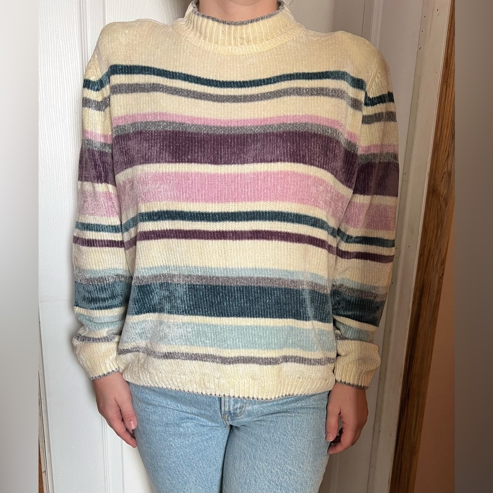 Alfred Dunner 80s 90s chenille velour pullover sweater size large - Picture 2 of 7